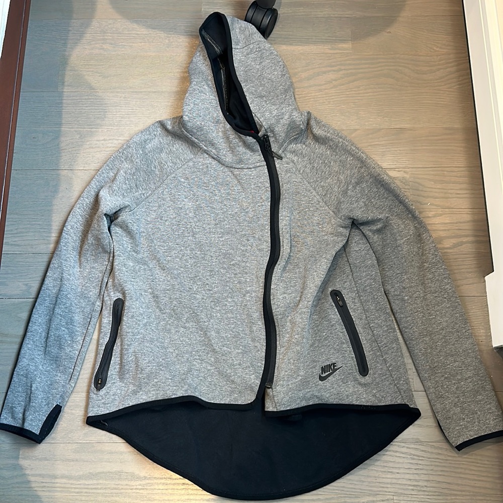 Nike light gray zippered hoodie